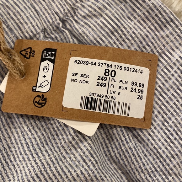 NWT Newbie Infant Striped Blue Pants with
Elastic waist and cuffs. 9-12 months - Picture 7 of 10